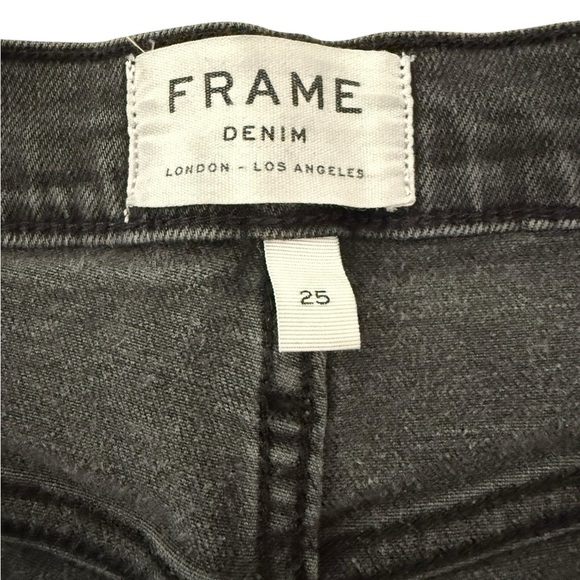 FRAME Denim  Eyelet-Hem Cropped Lacey Flared Jeans – Size 25 - Picture 3 of 8